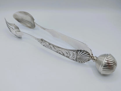 Silver salad servers, P.L. Uriot, Amsterdam, 1844