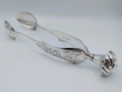 Silver salad tongs, H.A. Schuss, Amsterdam, 1846