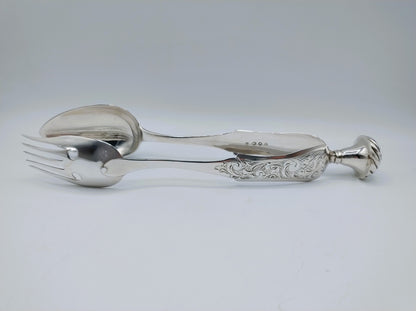 Silver salad tongs, H.A. Schuss, Amsterdam, 1846