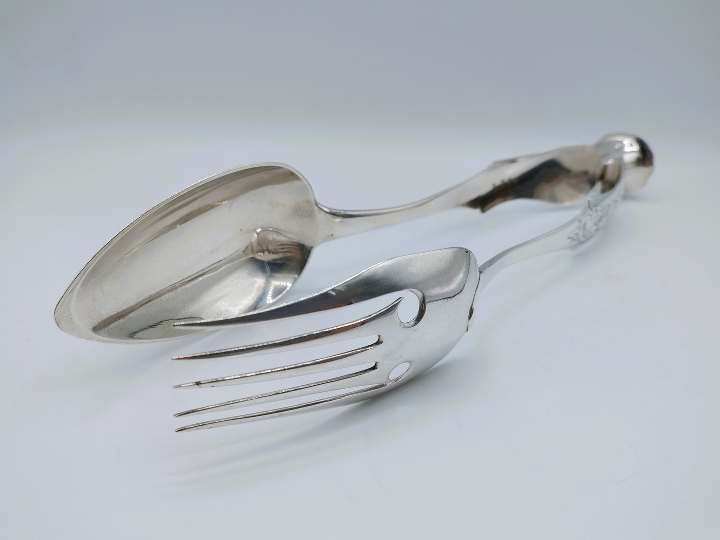 Silver salad tongs, H.A. Schuss, Amsterdam, 1846