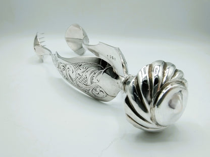Silver salad tongs, H.A. Schuss, Amsterdam, 1846