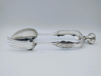 Silver salad servers, W.T. Geis, Amsterdam, 1866