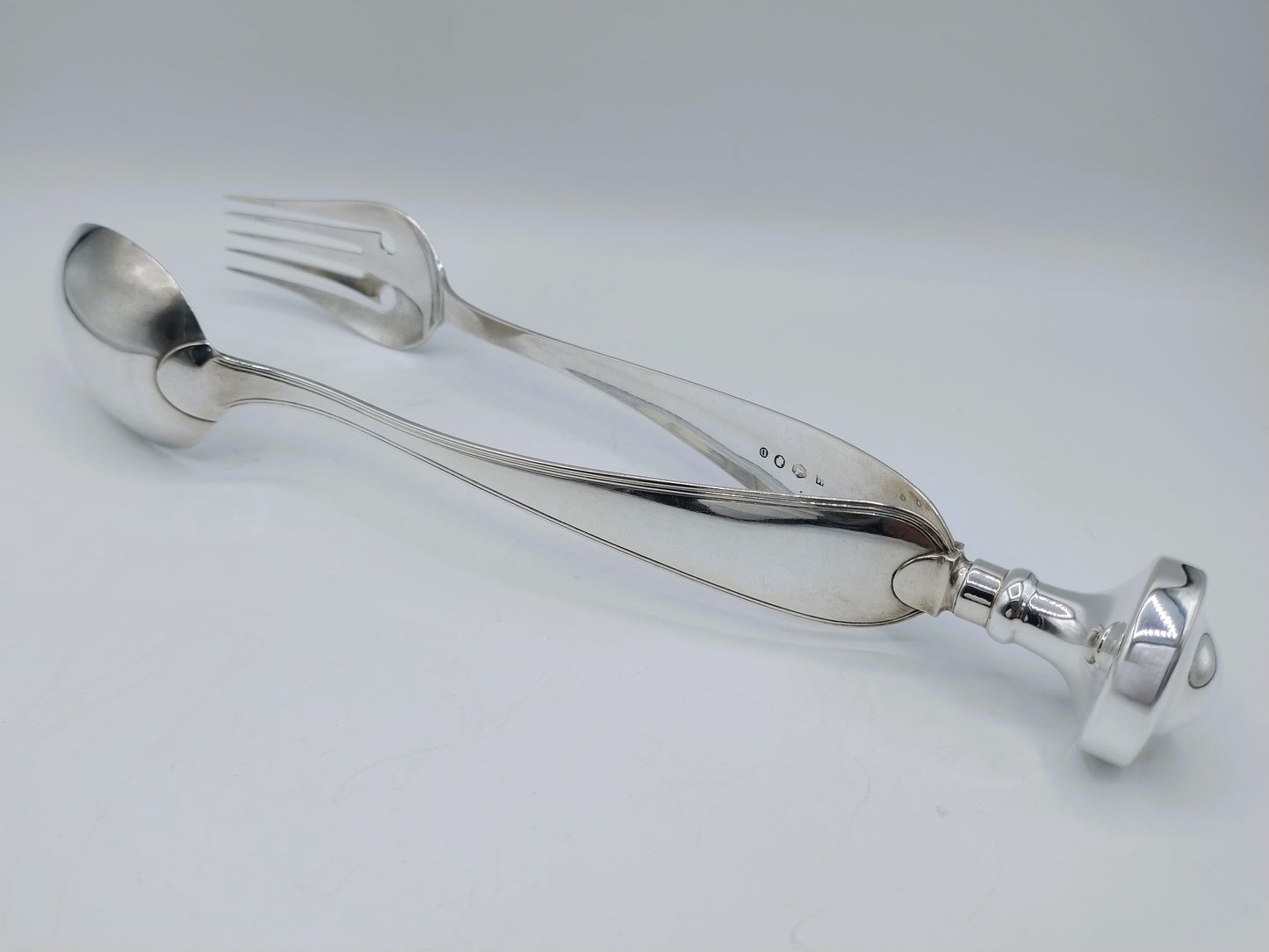 Silver salad servers, P.G. Petersen, Amsterdam, 1838