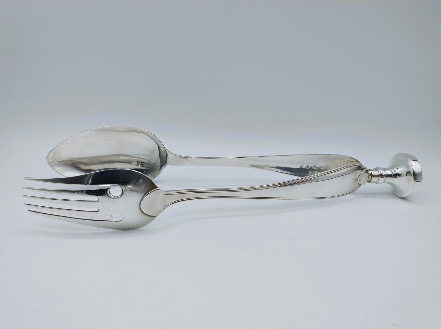 Silver salad servers, P.G. Petersen, Amsterdam, 1838