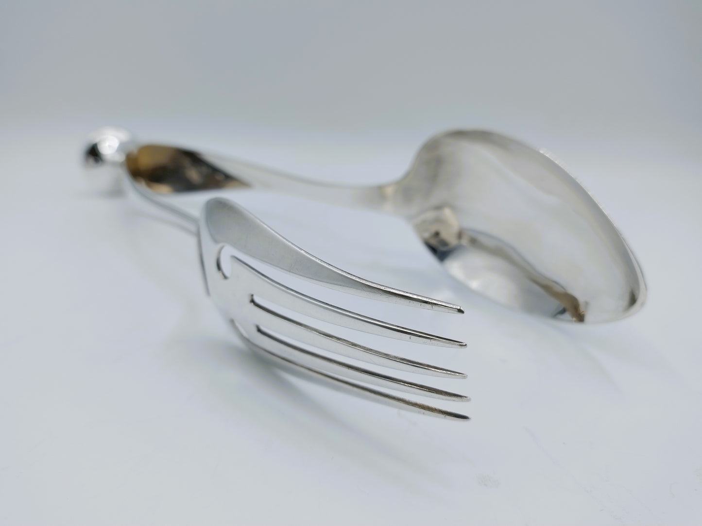 Silver salad servers, P.G. Petersen, Amsterdam, 1838