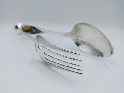 Silver salad servers, P.G. Petersen, Amsterdam, 1838