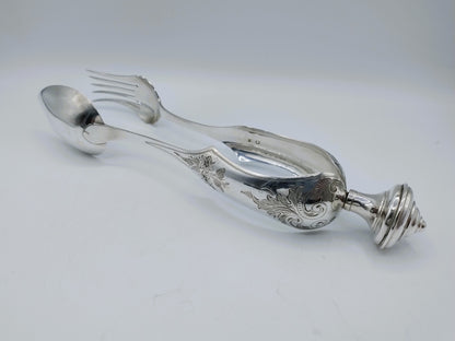 Silver salad servers, W. & C. Brick, Rotterdam, 1878
