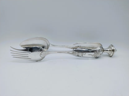 Silver salad servers, W. & C. Brick, Rotterdam, 1878