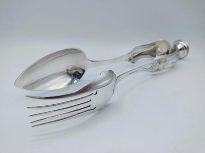 Silver salad servers, W. & C. Brick, Rotterdam, 1878