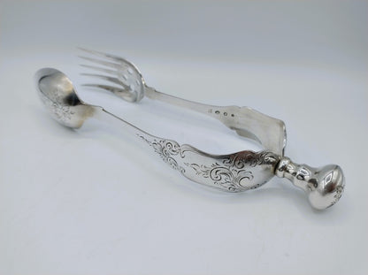 Silver salad servers, J.H. Helweg, Amsterdam, 1865