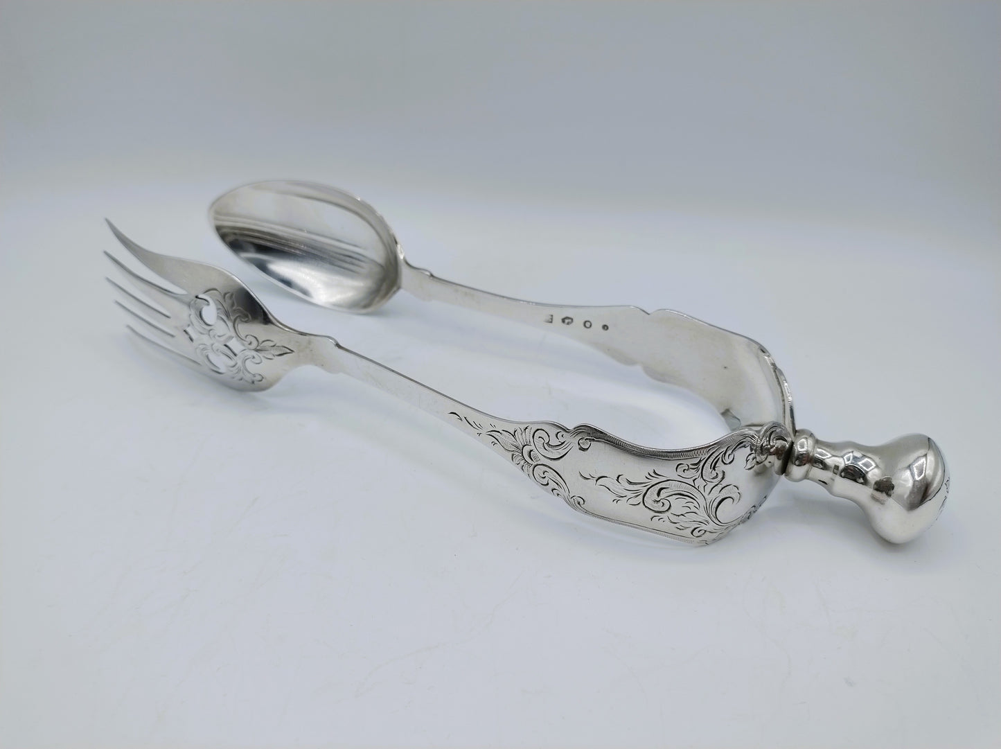 Silver salad servers, J.H. Helweg, Amsterdam, 1865