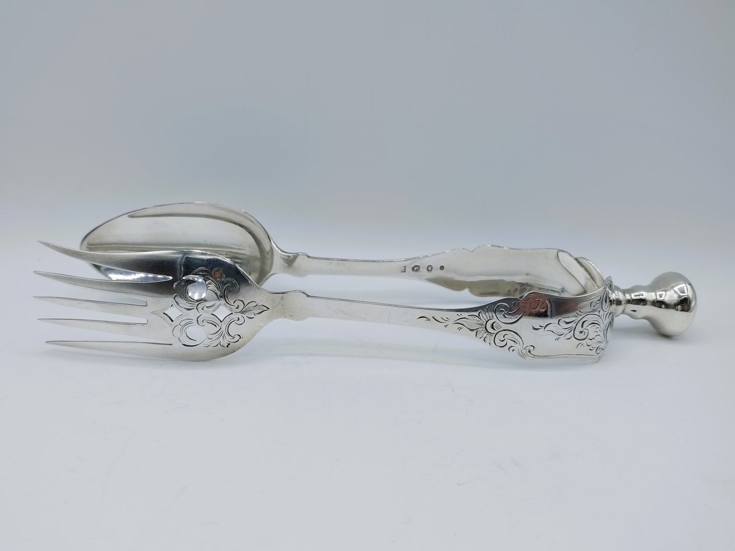 Silver salad servers, J.H. Helweg, Amsterdam, 1865