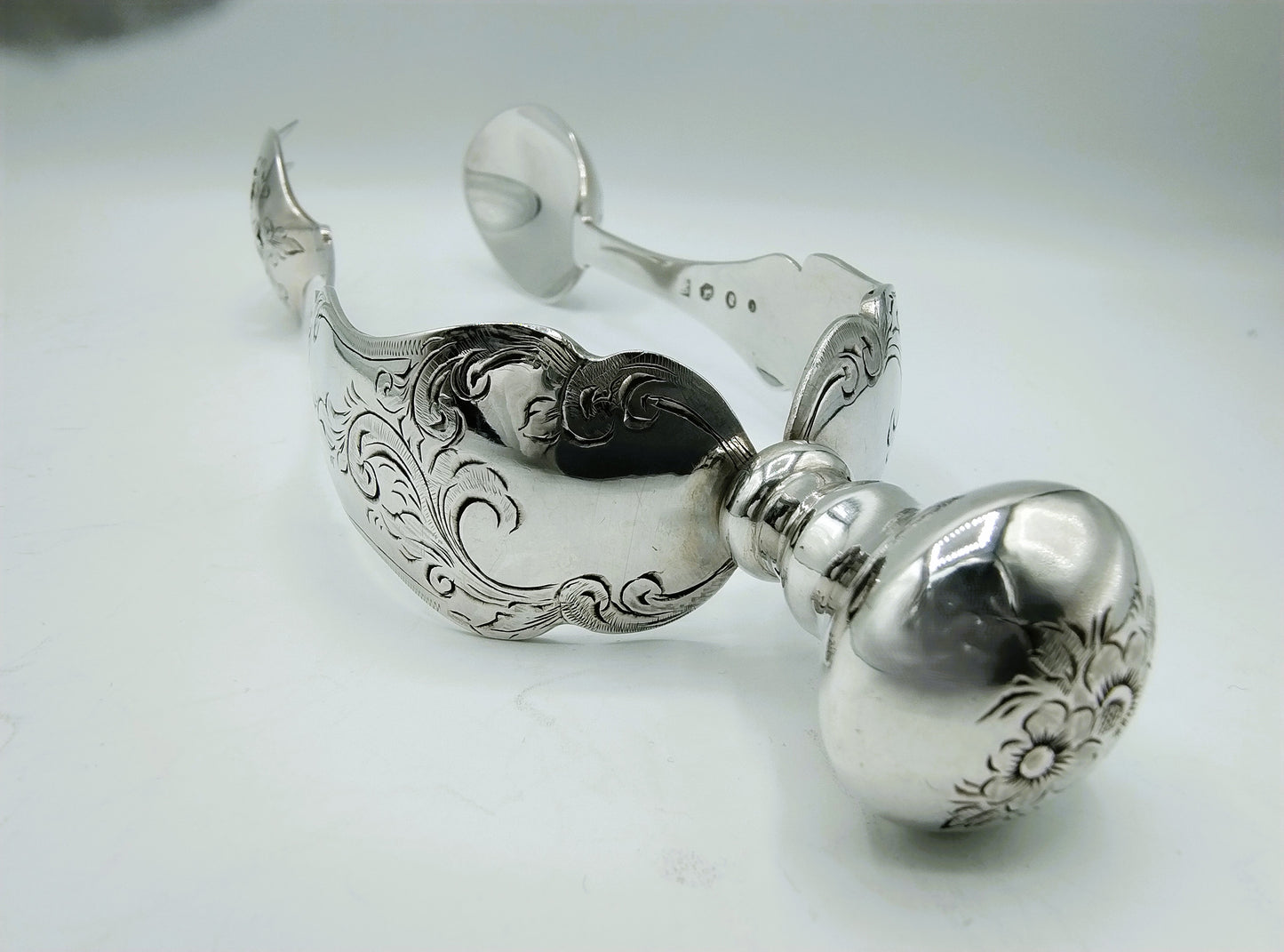 Silver salad servers, J.H. Helweg, Amsterdam, 1865