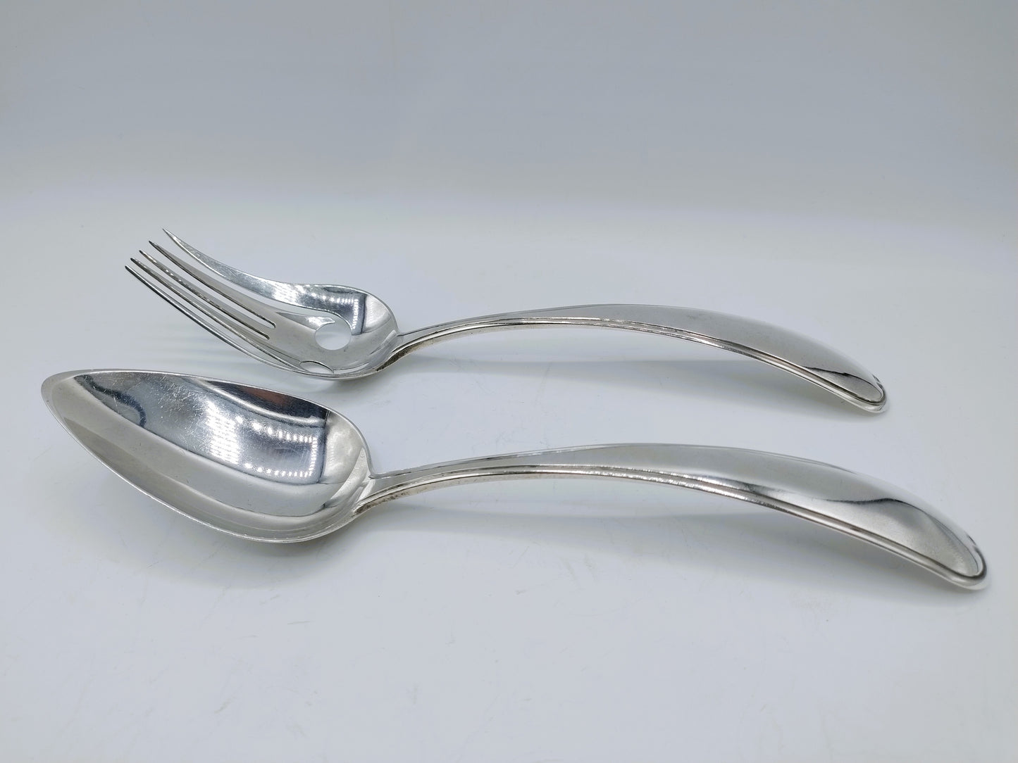 Silver salad servers, A. Kuylenburg, Schoonhoven, 1869
