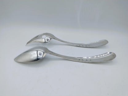 Silver salad servers, A. Kuylenburg, Schoonhoven, 1869