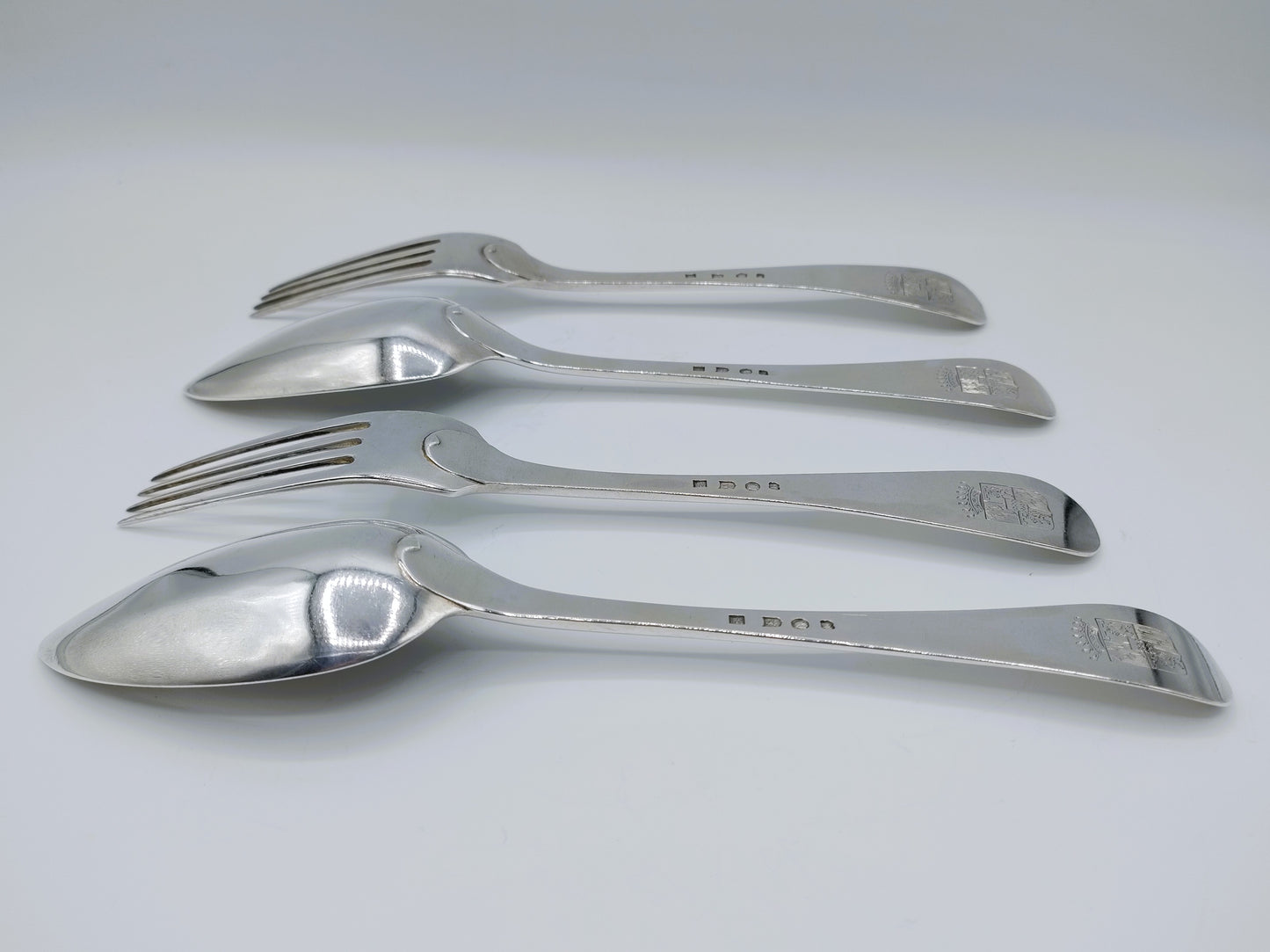 2 Silver cutlery sets, R. Helweg & Son, Amsterdam, 1832