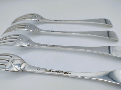 4 Silver forks, R. Helweg, Amsterdam, 1790 / 1792