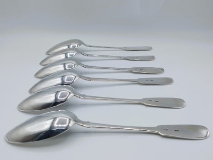 6 Silver spoons, M.A. Andreyeva, Moscow, approx. 1905