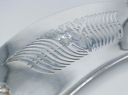 Silver fish slice with bone handle, H.F. Koen, Amsterdam, 1844
