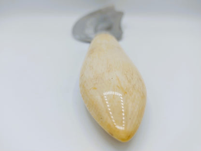 Silver fish slice with bone handle, W. Willems, Amsterdam, 1836