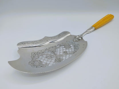 Silver fish slice, J. Schalkwijk, Rotterdam, 1846