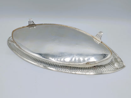 Silver oval dish, J. de Pater, Rotterdam, 1814