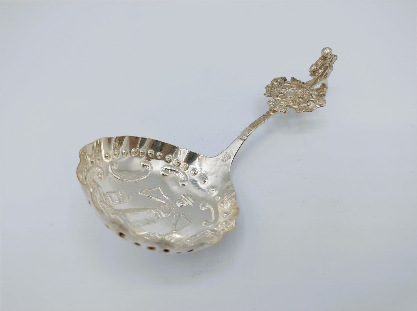 Silver cream spoon, 19th century