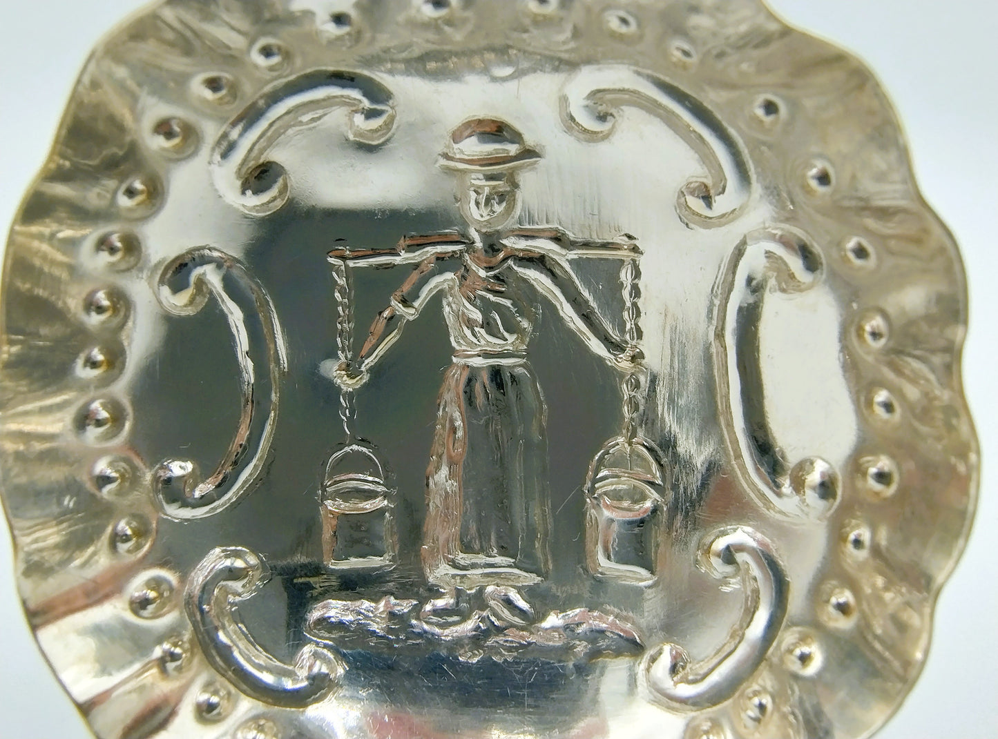 Silver cream spoon, 19th century