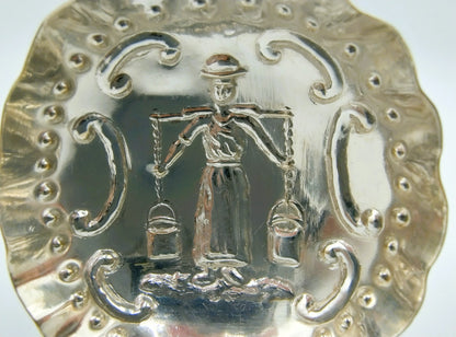 Silver cream spoon, 19th century