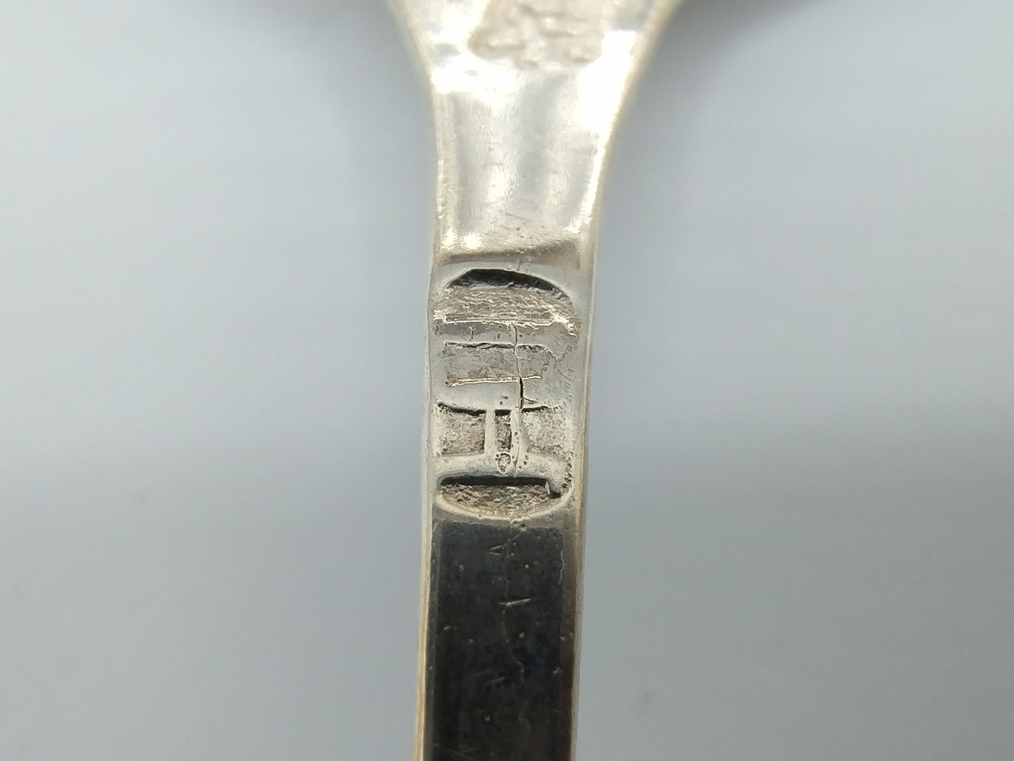 Silver cream spoon, 19th century