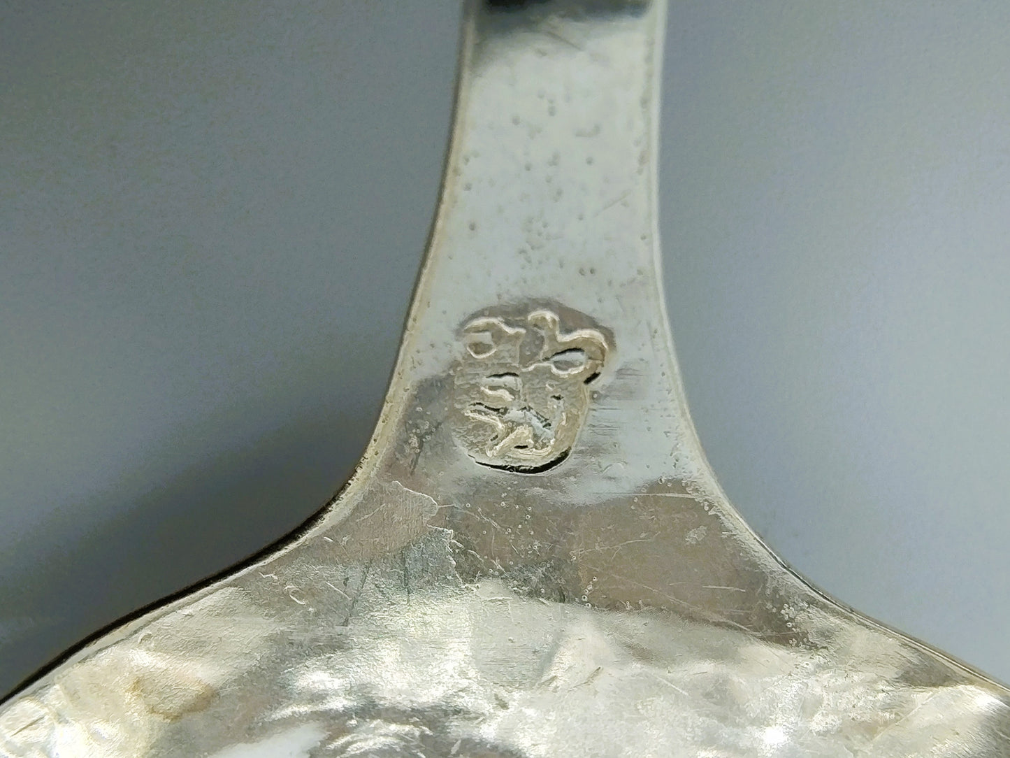 Silver cream spoon, 19th century
