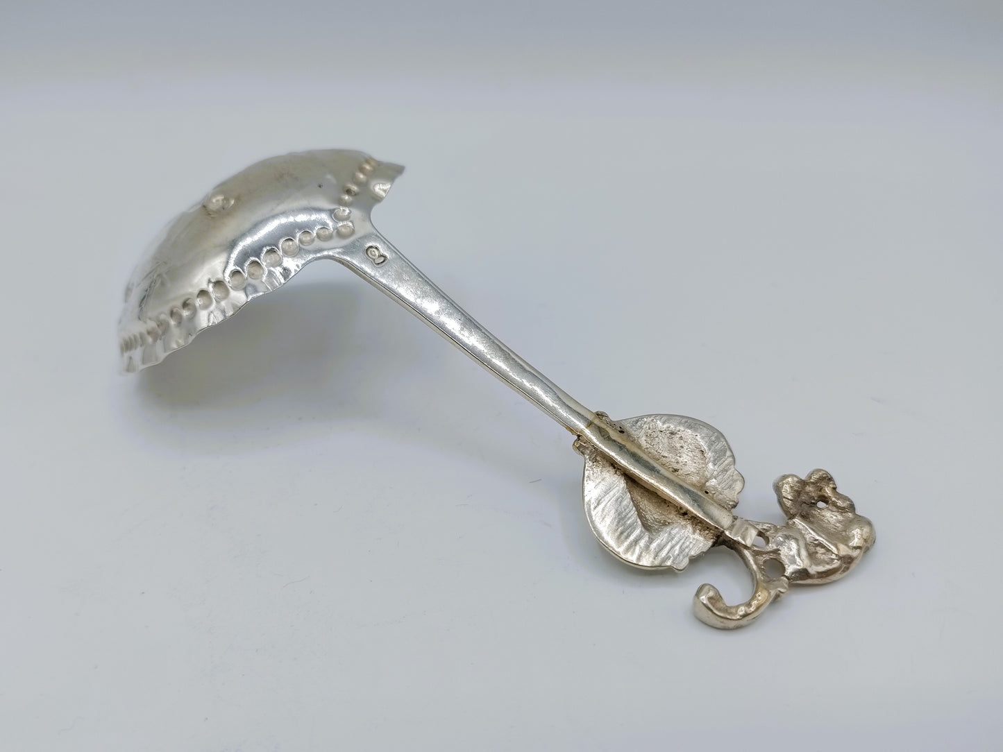 Silver cream spoon, 19th century