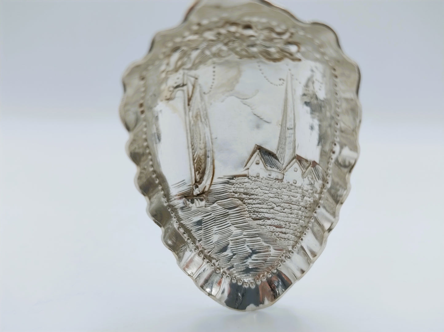 Silver cream spoon, P. van der Woude, Sneek, 1911