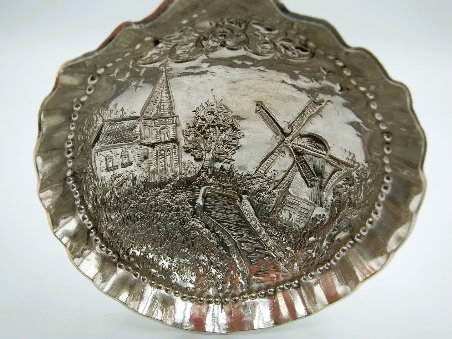 Silver cream spoon, P. van der Woude, Sneek, 1909