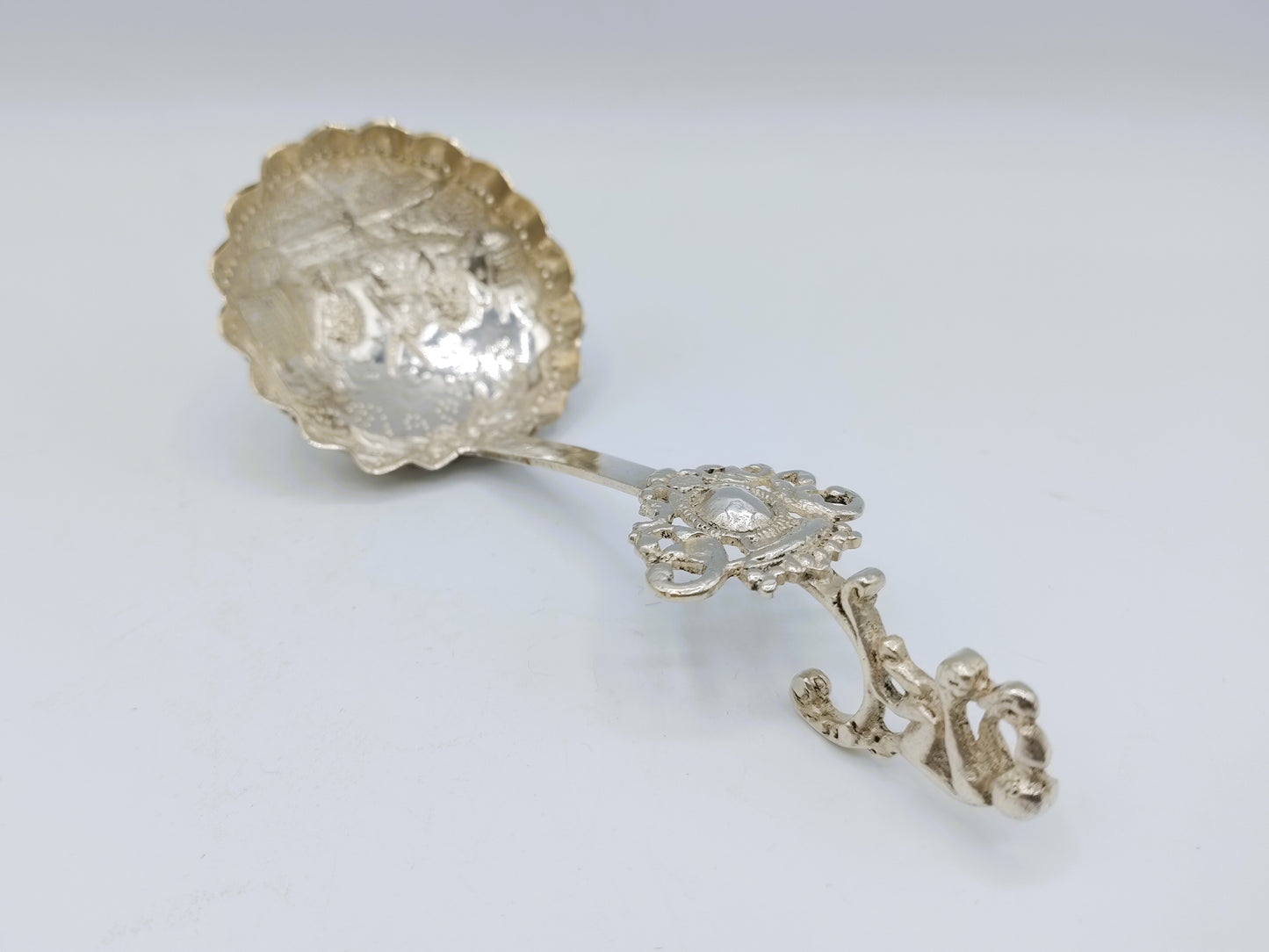 Silver cream spoon, P. van der Woude, Sneek, 1907