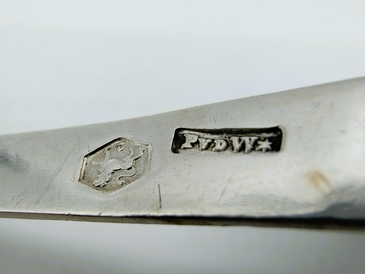 Silver cream spoon, P. van der Woude, Sneek, 1907