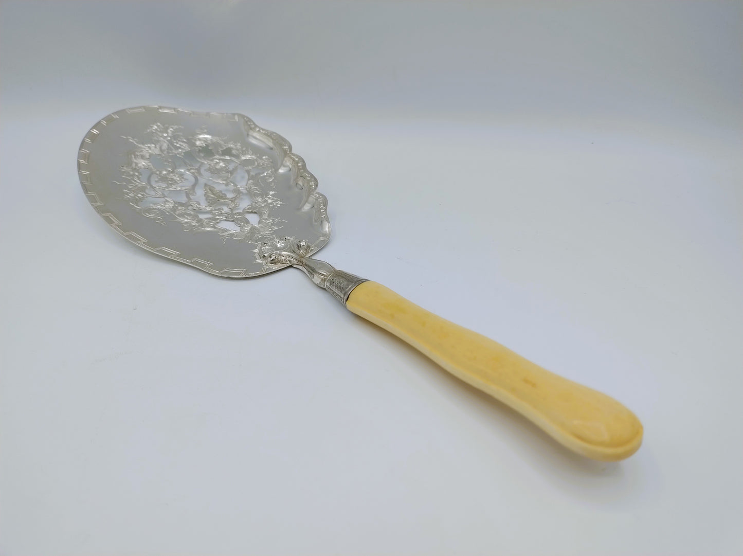 Silver fish slice, D.J. de Haas, Amsterdam, 1863
