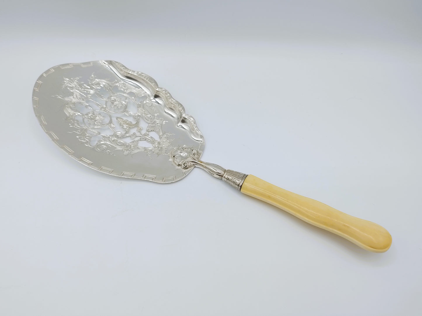 Silver fish slice, D.J. de Haas, Amsterdam, 1863