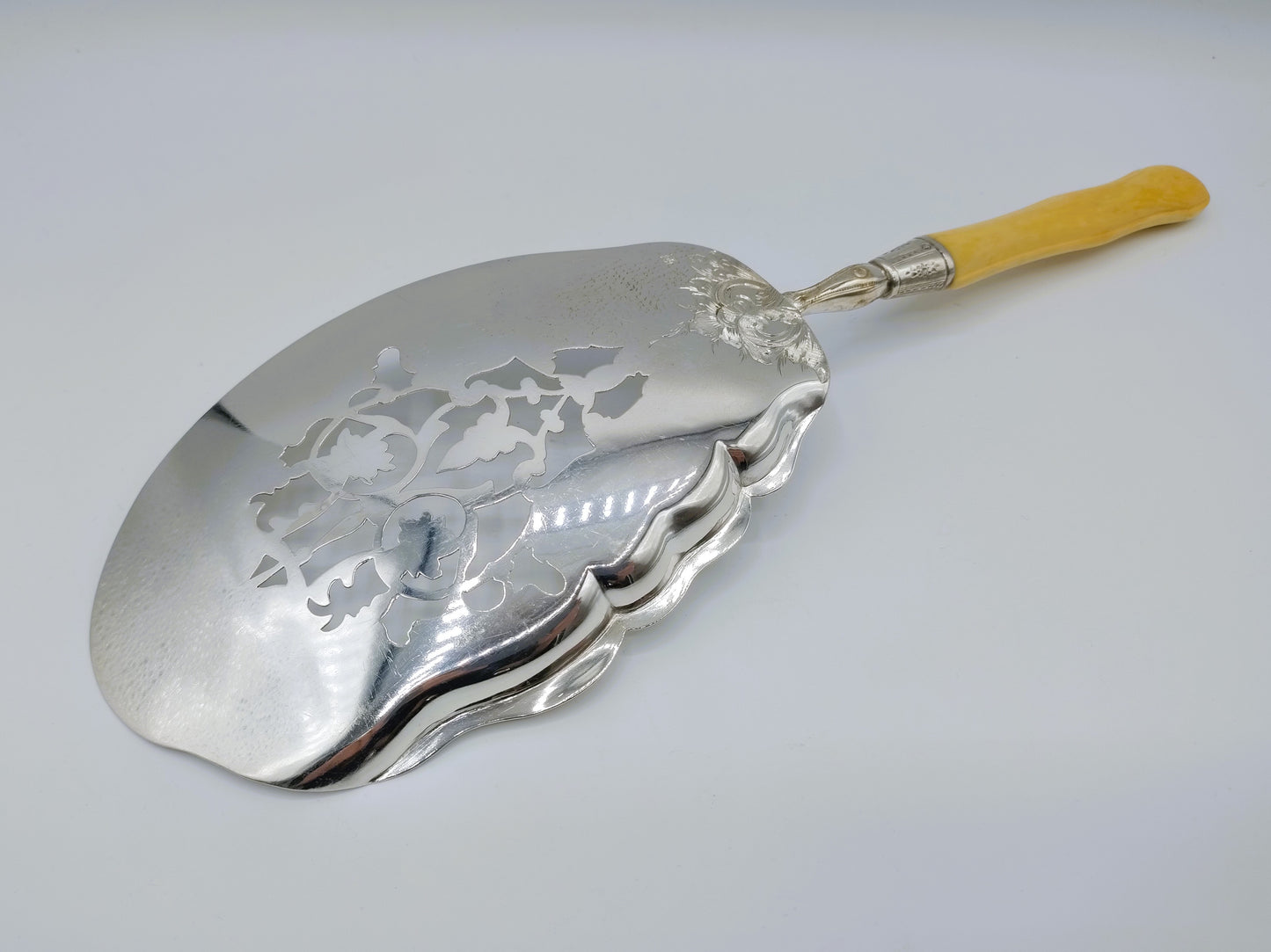 Silver fish slice, D.J. de Haas, Amsterdam, 1863