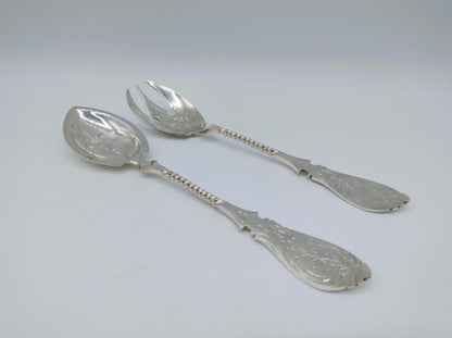Silver salad servers, J.M. van Kempen en Zn, Voorschoten, 1898