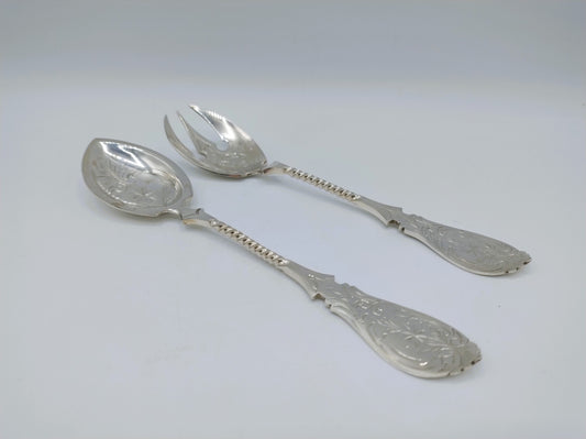 Versilbertes Salatbesteck, J.M. van Kempen en Zn, Voorschoten, 1898