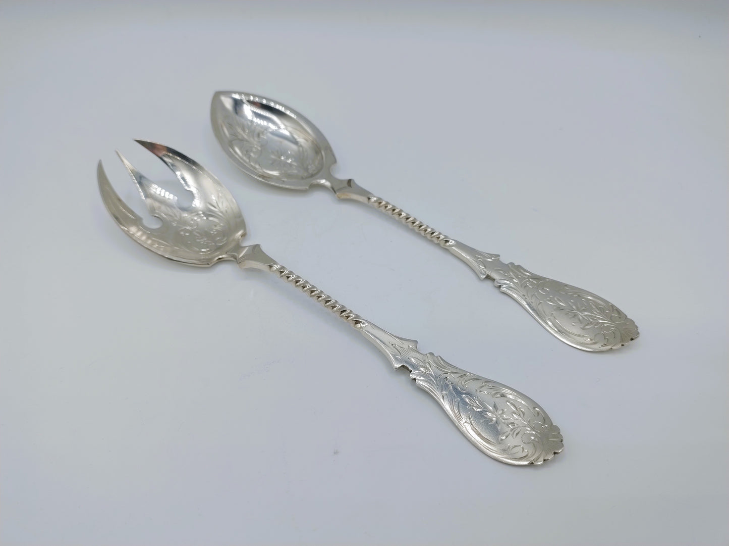 Silver salad servers, J.M. van Kempen en Zn, Voorschoten, 1898