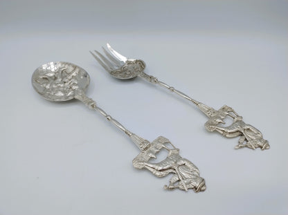 Silver salad servers, P. van Erp, Leeuwarden, 1910