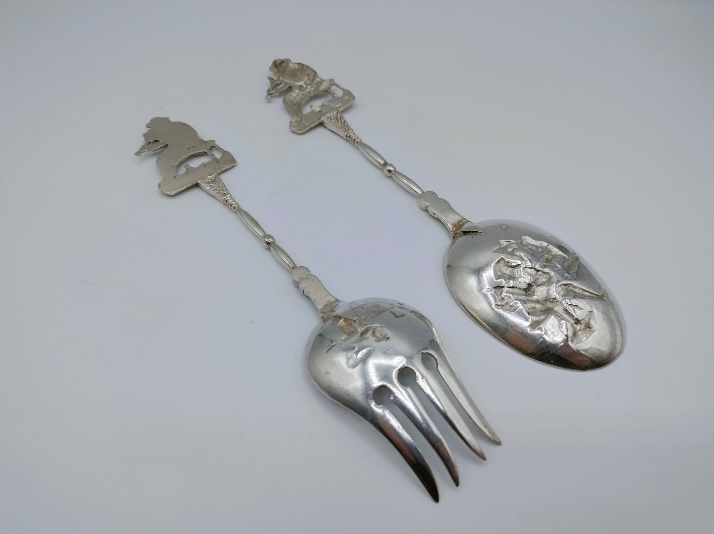 Silver salad servers, P. van Erp, Leeuwarden, 1910