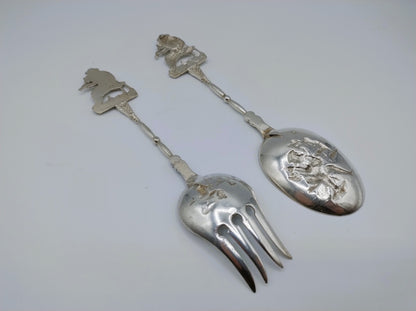 Silver salad servers, P. van Erp, Leeuwarden, 1910