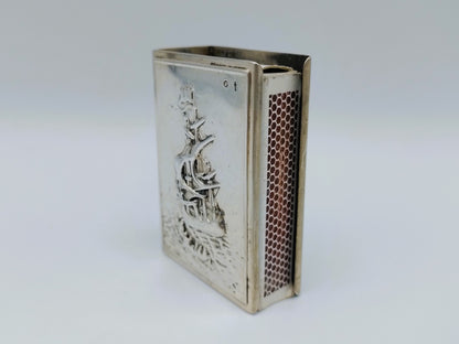 Silver matchbox holder, N.V. Zilverfabriek Voorschoten, c. 1940