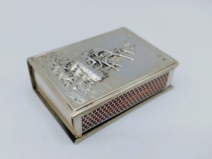 Silver matchbox holder, N.V. Zilverfabriek Voorschoten, c. 1940