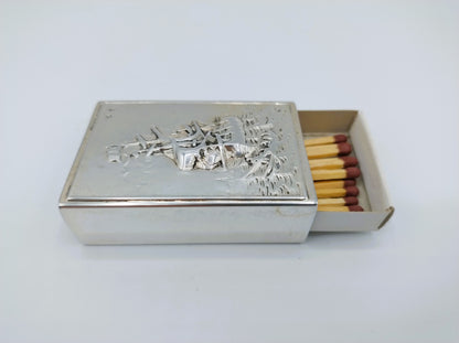Silver matchbox holder, N.V. Zilverfabriek Voorschoten, c. 1940
