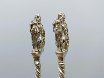 2 Silberne Gabeln, Apostel Matthäus, J.H. Helweg, Amsterdam, 1870