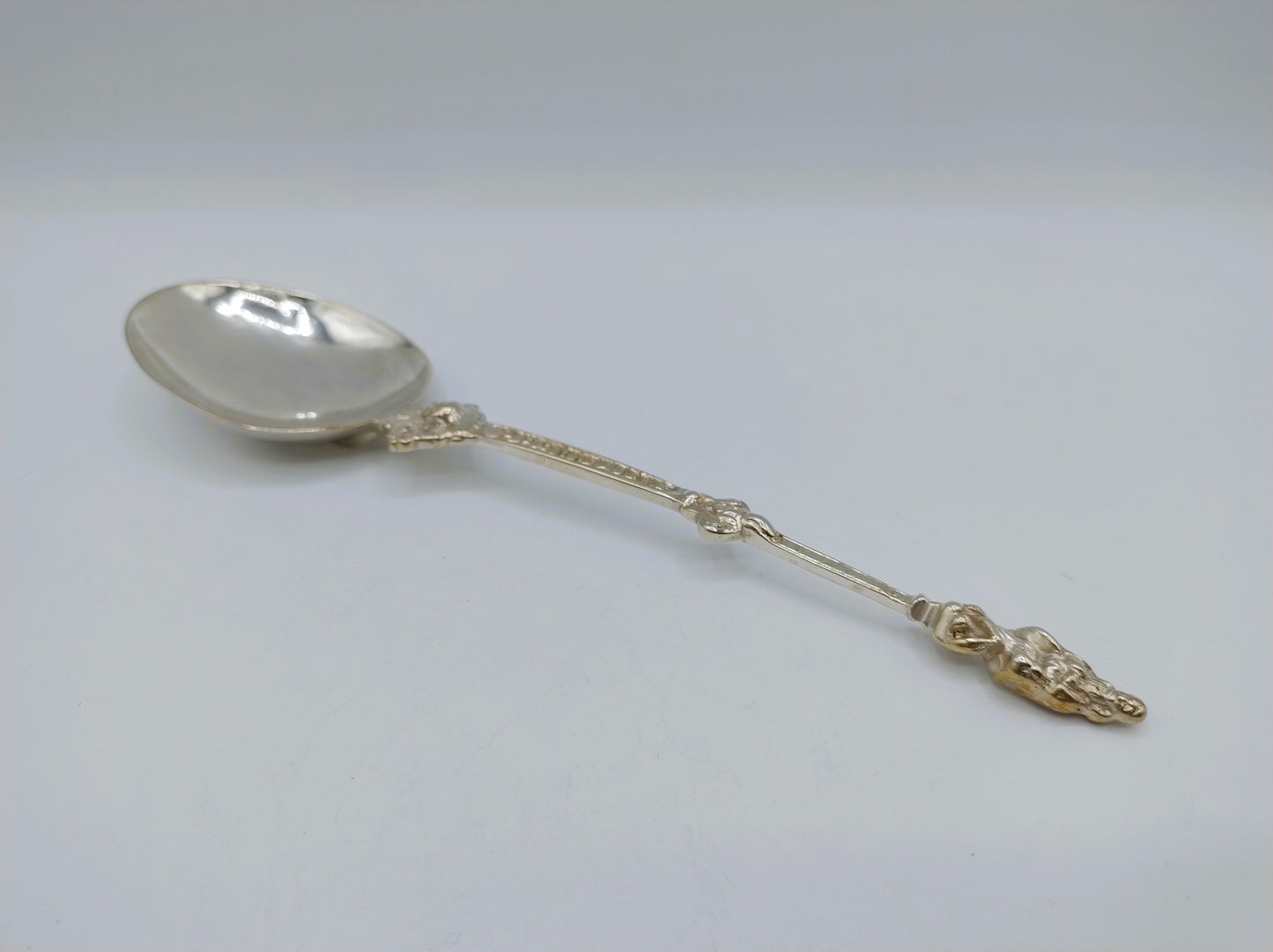 Zilveren apostellepel met pseudokeuren, Groningen, 1882